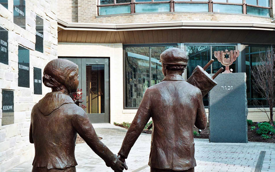 Bronze Statues by David Klass of Synagogue Art: Schenker Holocaust Memorial Garden, Congregation Beth Emeth, Wilmington, DE