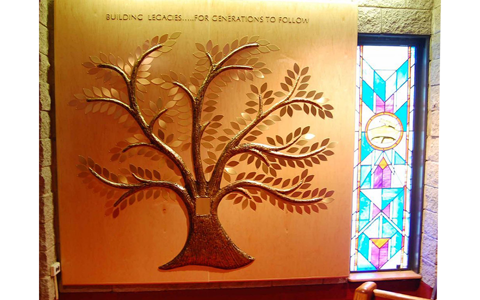 Tree of Life by David Klass of Synagogue Art: Mt. Moriah AME Church, Elmont, NY